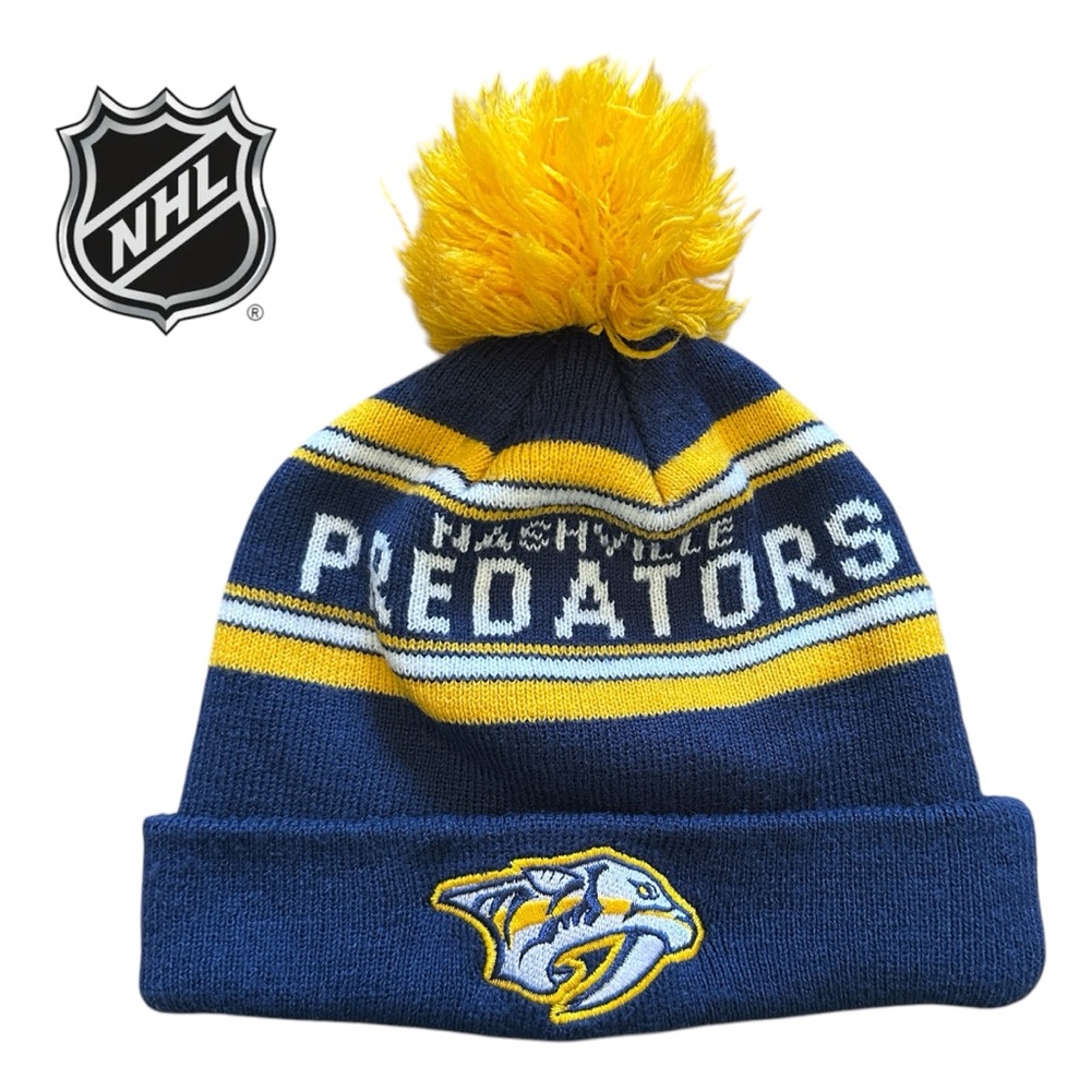 NHL Nashville Predators Kids Pom Knit Winter Hat 4-7yrs